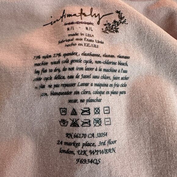 Free People Intimately Womens 3/4 Sleeve Lace Inset Stretch Blush Top Blouse M/L - Picture 9 of 9